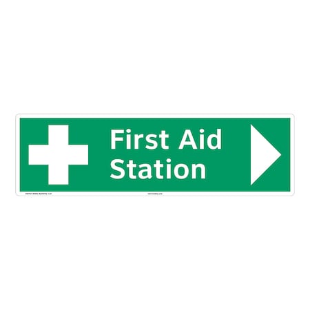 ANSI/ISO Compliant First Aid Station Safety Signs Indoor/Outdoor Plastic (BJ) 17 X 5